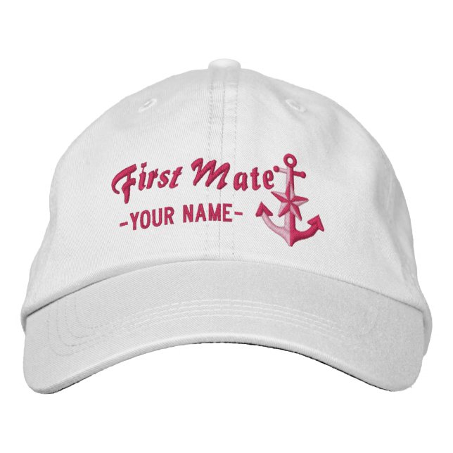 Casquette Brodée Ancre nautique personnalisée Fuchsia (Devant)