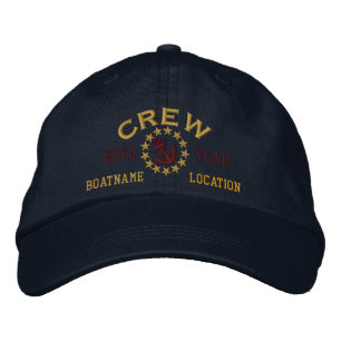 Casquette Brodée ANNÉE personnalisable et noms équipage Yacht drape