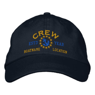 Casquette Brodée ANNÉE personnalisable et noms équipage Yacht drape