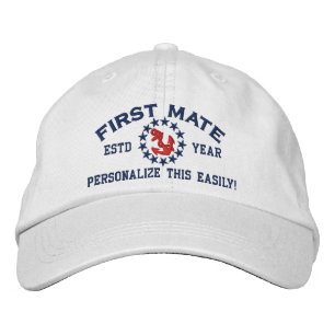 Casquette Brodée ANNÉE Personnalisable et Noms Premier Mate Yacht