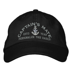 Casquette Brodée ANNÉE personnalisée et Noms Capitaine Mate Argent
