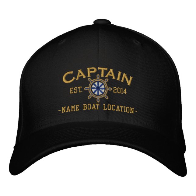 Casquette Brodée ANNÉE personnalisée et noms Captain Wheel (Devant)