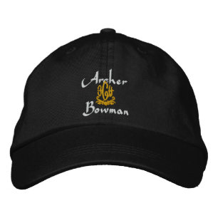 Casquette Brodée Archer Nom Avec Anglais Signifiant Noir