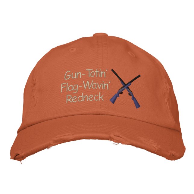 Casquette Brodée Arme à canon rouge et drapeau (Devant)