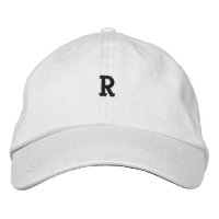 Casquette brodée avec monogramme lettre symbole R