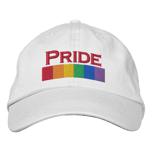 Casquette Brodée Bande de drapeau de la fierté gaie arc-en-ciel (Devant)