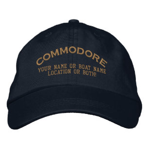 Casquette Brodée Bateau Commodore Personnalisé Votre Nom Local