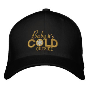 Casquette Brodée Bébé Il fait froid dehors Golden Snowflake