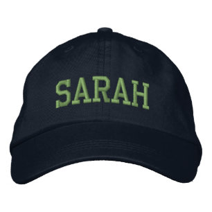 Casquette Brodée Bloc Athlétique Vert Monogramme Nom Personnalisé