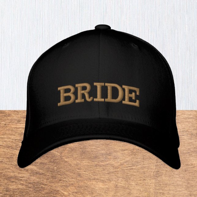 Casquette Brodée BRIDE embroidered baseball cap gold / black (Bride - Embroidered Hat / Baseball Cap)