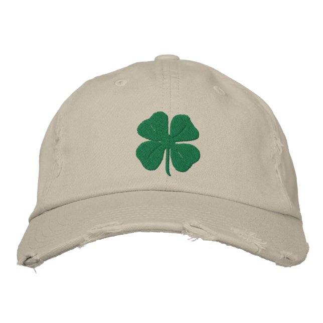 Casquette Brodée Brodé Irlandais Quatre Leaf Clover (Devant)