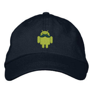Casquette Brodée Broderie Android Robot Mustache