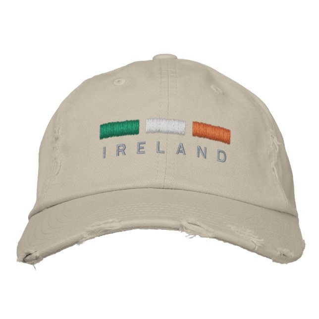 Casquette Brodée Broderie du drapeau irlandais (Devant)