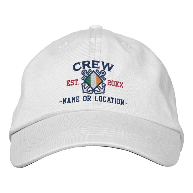 Casquette Brodée Broderie nautique de l'équipage du pavillon irland (Devant)
