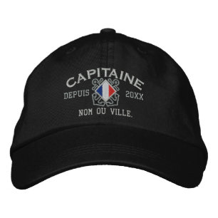 Casquette Brodée Broderie nautique du capitaine français personnali