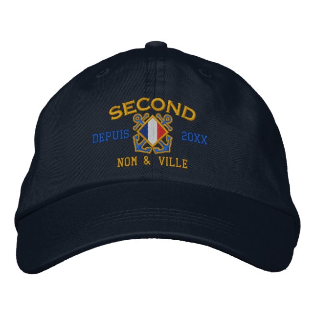 Casquette Brodée Broderie nautique personnalisée Français Premier M (Devant)