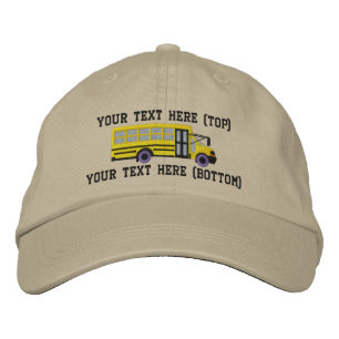 Casquette Brodée Broderie personnalisée d'autobus d'école de