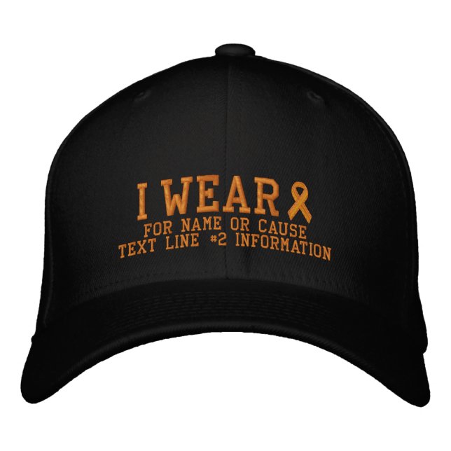 Casquette Brodée Broderie personnalisée de sensibilisation au ruban (Devant)