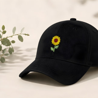 Casquette Brodée broderie tournesol brodé
