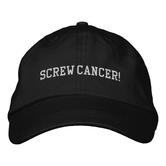 Casquette Brodée Câble Cancer du poumon Lettres de bloc blanc (Devant)
