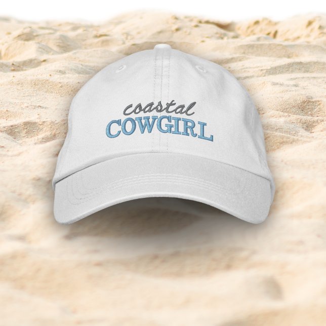 Casquette Brodée Cadeau de Fête de Fiançailles de Cowgirl Côtière (coastal cowgirl bachelorette favors embroidery baseball cap)