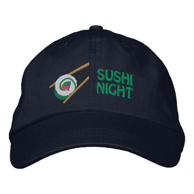 Casquette Brodée California Roll Sushi Night Cap (Devant)