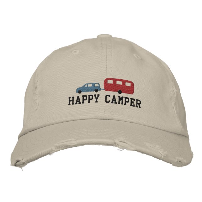 Casquette Brodée Camper Trailer et voiture Happy Camper (Devant)