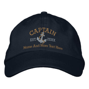 Casquette Brodée Capitaine Avec Ancre Personnalisé