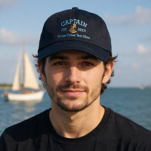 Casquette Brodée Capitaine Avec Ancre Personnalisé