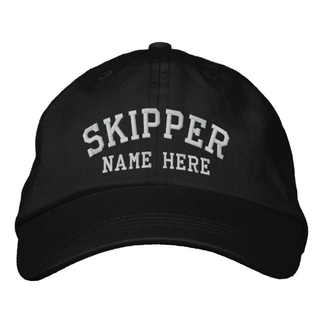 Casquette Brodée Capitaine de skipper - personnalisable (Devant)