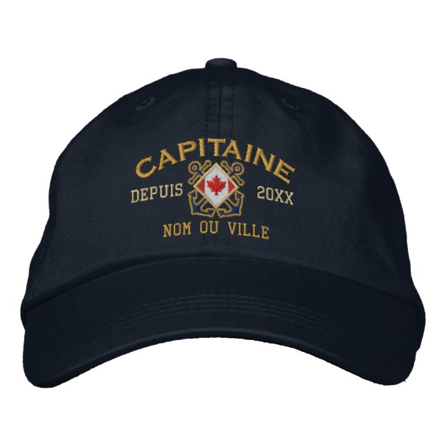 Casquette Brodée Capitaine de vaisseau canadien-français (Devant)