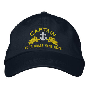 Casquette Brodée Capitaine de yacht et ancre de navires