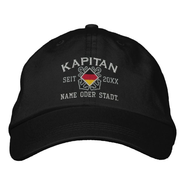 Casquette Brodée Capitaine Nautical (Devant)