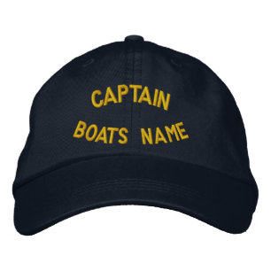 Casquette Brodée Capitaine personnalisée avec votre nom de bateau