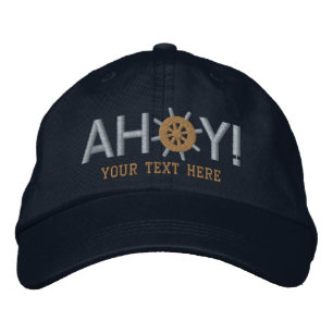 Casquette Brodée Capitaines de roue de navires Ahoy Personnalisés