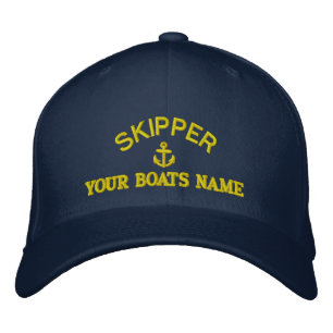 Casquette Brodée Capitaines de skipper de voile personnalisés