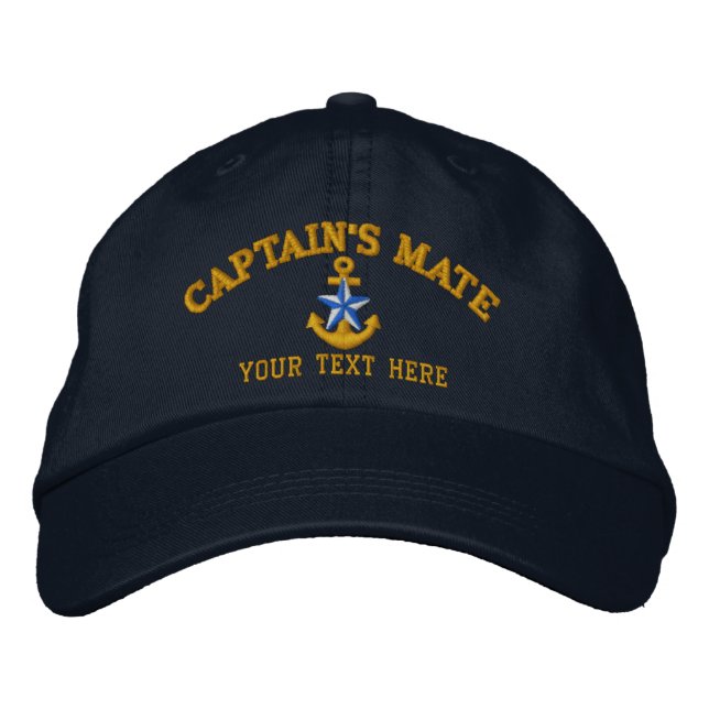 Casquette Brodée Capitaine's Mate Star Ancre facilement personnalis (Devant)