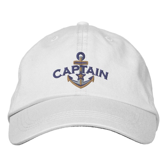 Casquette Brodée Captain Nautical Star Anchor Embroidery (Devant)