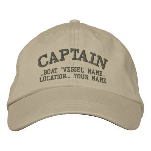Casquette Brodée CAPTAIN Personnalisé Votre Bateau Votre Nom