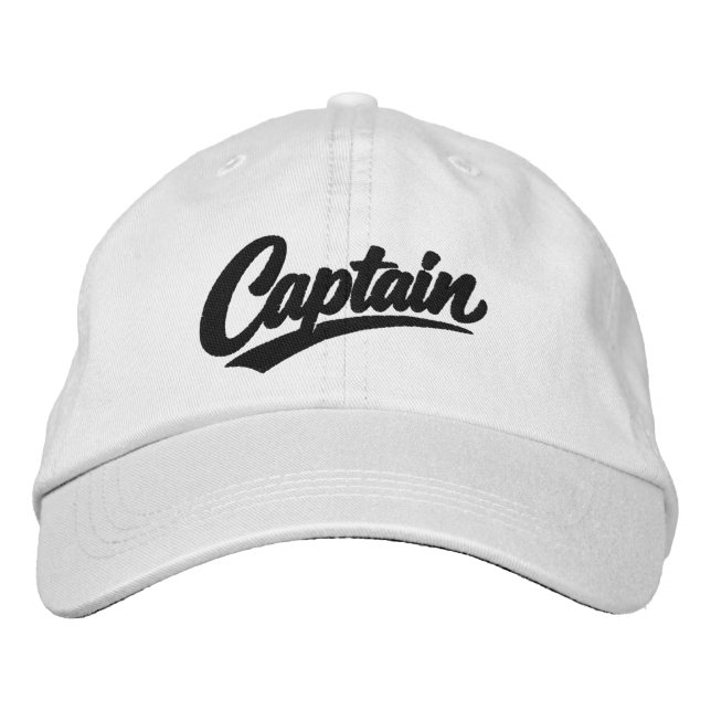 Casquette Brodée Captain Simple Bold Typography Style (Devant)