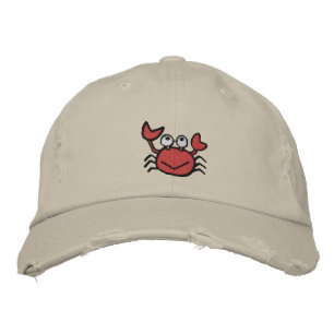 Casquette Brodée chapeau de crabe mignon et heureux