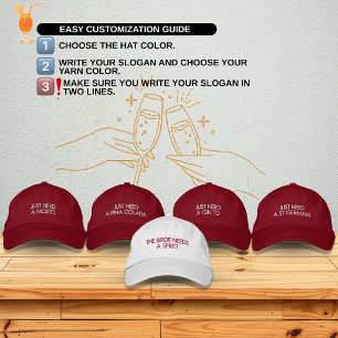 Casquette Brodée Chapeau de Demoiselle d'Honneur de Cocktail Person