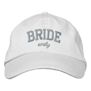 Casquette Brodée Chapeau de mariée brodé violet avec prénom