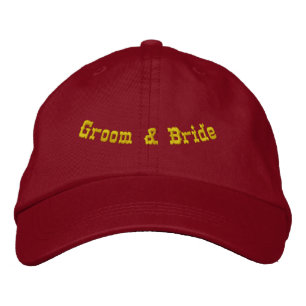 Casquette Brodée Chapeau Personnalisé Mariage Rouge Époux Épouse