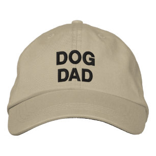 Casquette Brodée Chien papa beige noir texte personnalisé amoureux 