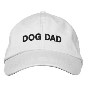 Casquette Brodée Chien Papa blanc noir texte personnalisé Minimalis