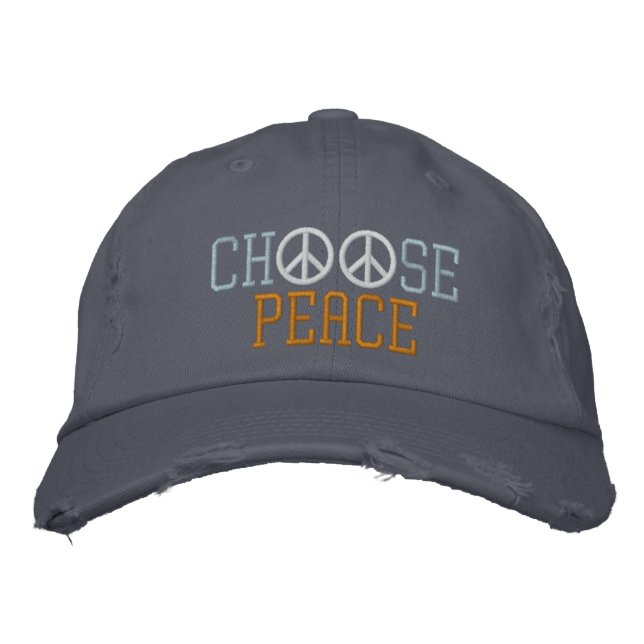 Casquette Brodée Choisir la paix (Devant)