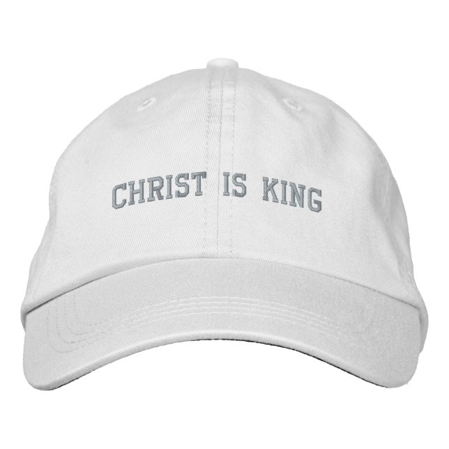 Casquette Brodée Christ est roi avec croix (Devant)