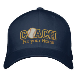 Casquette Brodée Coach doré de baseball personnalisé avec votre nom