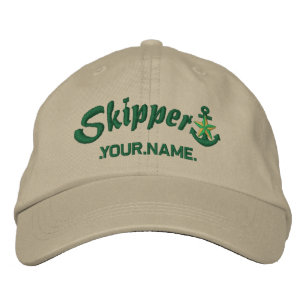 Casquette Brodée Commandant Votre Nom Étoile Ancre
